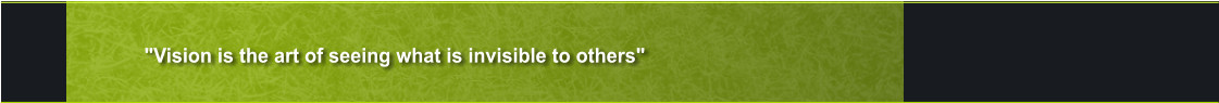 "Vision is the art of seeing what is invisible to others"